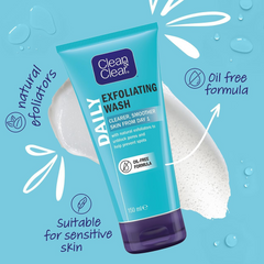 Clean & Clear Face Wash Exfoliating Daily Wash Oil Free Formula 150ml
