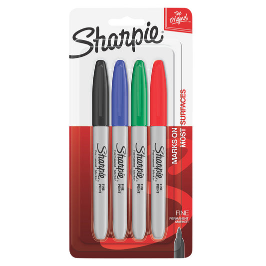 Sharpie Permanent Marker Pens Fine Point Tip Quick Dry Ink Most Surfaces