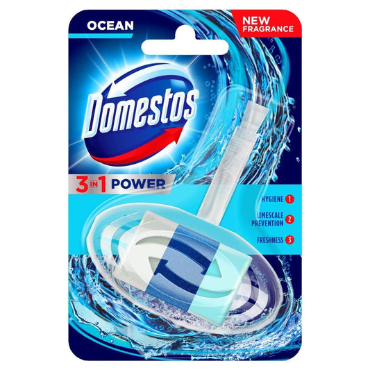 Domestos Ocean 3 In 1 Power Toilet Rim Block Limescale Prevention Odour Control