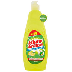Elbow Grease Washing Up Liquid Kitchen Dish Oil Grease Cleaner Lemon 600ml