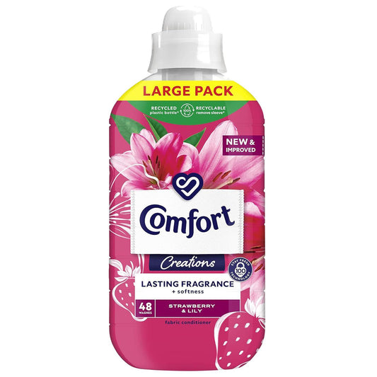 Comfort Fabric Conditioner Long Last Fragrance 48 Washes Strawberry & Lily 1.44L
