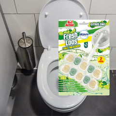 Airpure Fresh Loos Toilet Rim Blocks Lasting Fragrance Citrus Zing 50G