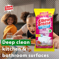 Elbow Grease Anti Bacterial Wipes Pink Blush Surface Cleaner Dirt Remover 80Pk
