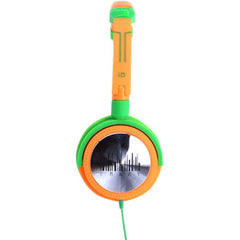 Idance Crazy 401 Dj Portable Headphones Inline Mic Orange & Green Ipod Iphone