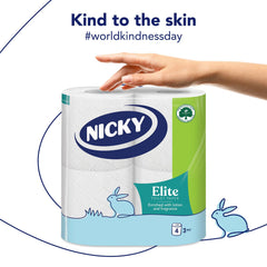 Nicky Elite Toilet Tissue Rolls With Lotion Fragrance 3 Ply White Paper