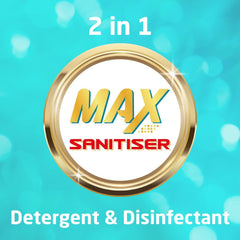 Asevi Max Sanitiser Non Bio 2 In 1 Laundry Detergent Disinfectant 50 Washes 2.5L