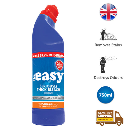 Easy Seriously Thick Bleach Original Bathroom Toilet Cleaner Germ Killer 750ml
