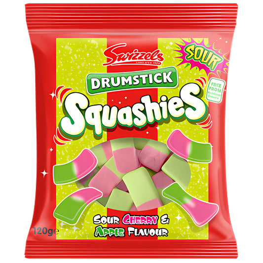 Swizzels Squashies Drumstick Sour Cherry & Apple Flavour Sweet Candy 120G