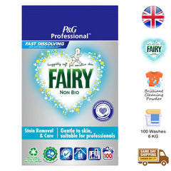 Fairy Professional Non Bio Washing Powder Laundry Detergent 100 Wash 6Kg