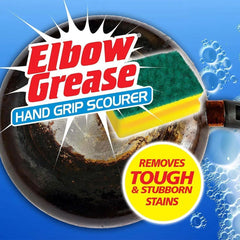 Elbow Grease Hand Grip Scourer Sponge Removes Kitchen Cleaning Tough Stain 6Pk