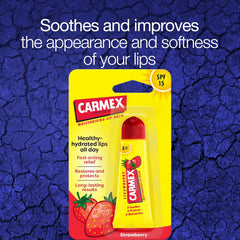 Carmex Moisturise Lip Blam Tube Dry Lips Hydrate Protection Spf15 Strawberry 10G