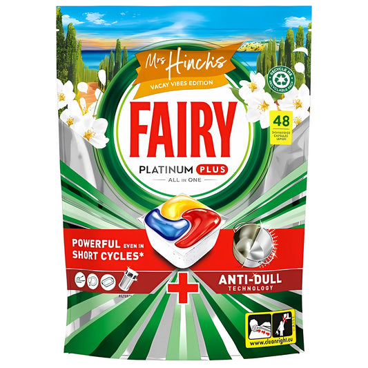 Fairy Platinum Dishwasher 48 Tablets Lemon Scent Grease Cleaner Dirt Remover