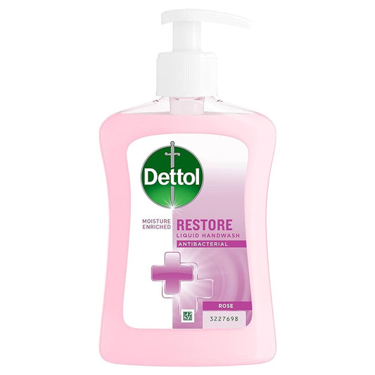 Dettol Hand Wash Liquid Antibacterial Handwash Pump Moisture Enriched Rose 250ml