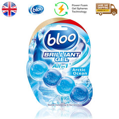 Bloo All In 1 Brilliant Toilet Gel Rim Block Cleaner Freshener Arctic Ocean 42G