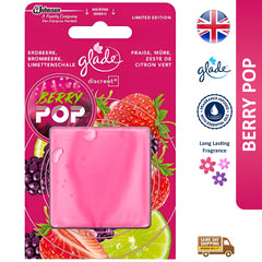 Glade Discreet Refills Air Freshener Home Office Room Fragrance Berry Pop 8G