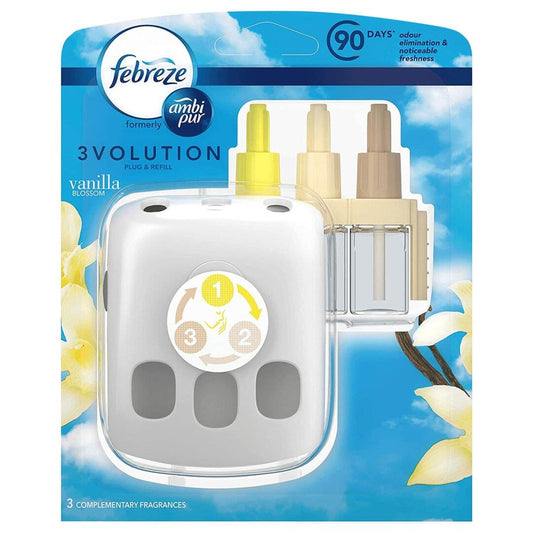 Febreze 3Volution Air Freshener Euro Plug In Refills Diffuser Vanilla Blossom