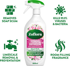 Zoflora Power Bathroom Soap Scum Remover Spray Sweet Freesia & Jasmine 800ml