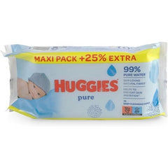 Huggies Pure Water Loving Natural Fibres Helps Prevent Skin Irritation Baby Wipe
