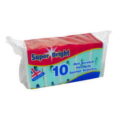 Super Bright Non Scratch Handgrip Scourers 10Pk Utensil Cleaner Stain Remover