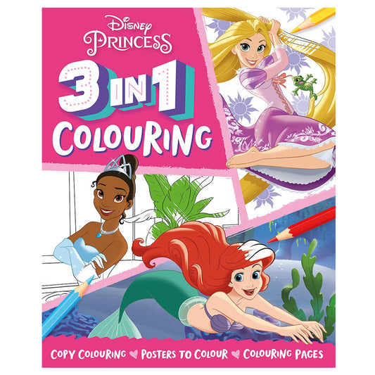 Disney Princess 3 In 1 Colouring Book Favourite Characters For Kids Boys Girls