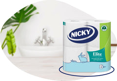 Nicky Elite Toilet Tissue Rolls With Lotion Fragrance 3 Ply White Paper