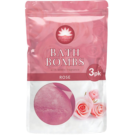 Elysium Spa Bath Bombs 3Pk Rose Scent For Body Relaxing