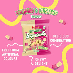 Swizzels Squashies Drumstick Rhubarb & Custard Flavour Sweet Candy 120G