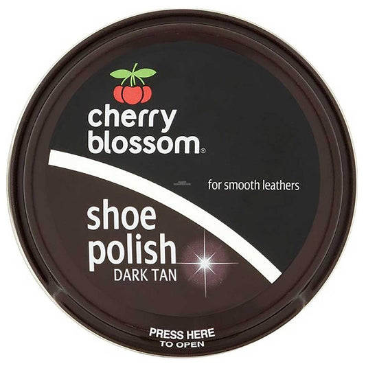 Cherry Blossom Shoes Polish Shine Nourish Protect Leather Smooth Dark Tan