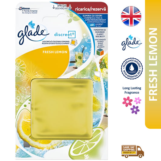 Glade Discreet Refills Air Freshener Home Office Room Fragrance Fresh Lemon 8G