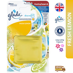 Glade Discreet Refills Air Freshener Home Office Room Fragrance Fresh Lemon 8G