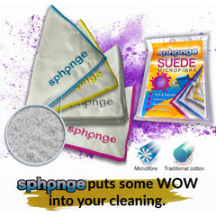 Sph2Onge Suede Microfibre Blue Dirt Dust Surface Cleaner Clothes