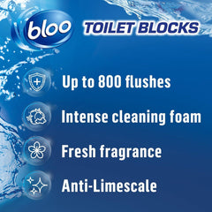Bloo Toilet Blooks 2 In 1 Original Blue Cleaning Foam Fresh Scent Anti-Limescale