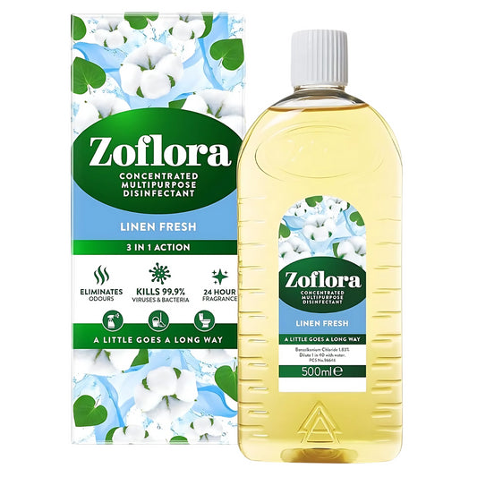 Zoflora 3In1 Concentrated Multipurpose Disinfectant Surface Linen Fresh 500ml