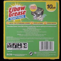 Elbow Grease Soap Scourer Pads For Pots Pans Oven Racks Stubborn Stains 10Pk