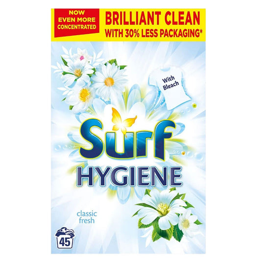 Surf Hygienic Clean Classic Fresh Bleach Sparkling Whit Detergent Washing Powder