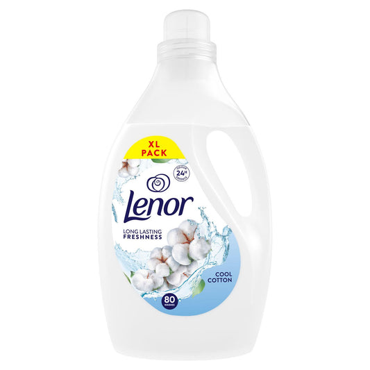 Lenor Fabric Conditioner Softener Freshener Cool Cotton 80 Washes Liquid 2.64l