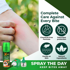 Xpel Mosquito & Insect Repellent Bundle | 2pin Plug-In & Pump Spray Green 70ml