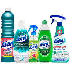 Asevi Bundle Spanish Cleaning Products Bathroom Cleaner Fabric Softener Green