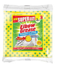 Elbow Grease Power Cloths Reusable Scrub Dots Removes Tough Stains Stubborn 3Pk
