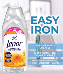 Lenor Clothes Steamer & Ironing Water Prevent Limescale Summer Breeze 1L