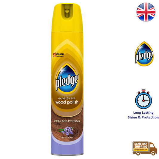 Pledge Lavender Wood Polish Spray Protect Furniture Shine Surface 250ml