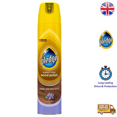 Pledge Lavender Wood Polish Spray Protect Furniture Shine Surface 250ml