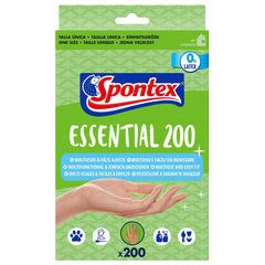 Spontex Essential 200 Gloves Clear Disposable Household Use Powder Latex Free