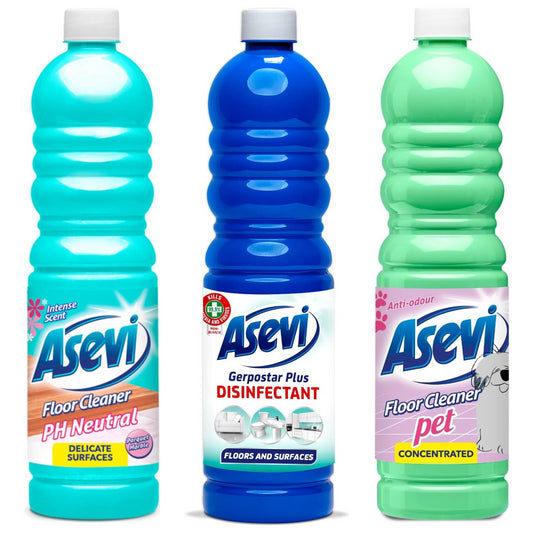 Asevi Bundle Cleaning Products 3Pcs Floor Cleaner Surface Liquid Dirt Remover 1L