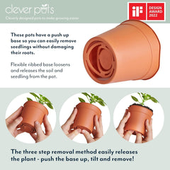 Clever Pots Easy Release Plastic Plant Pots Mini For Indoor Outdoor Pack Of 5