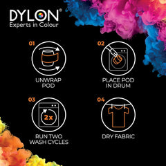 Dylon Strach Spray Crisp 300ml Fabric Dye Pod Washing Machine Black Bundle Set