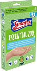 Spontex Essential 200 Gloves Clear Disposable Household Use Powder Latex Free