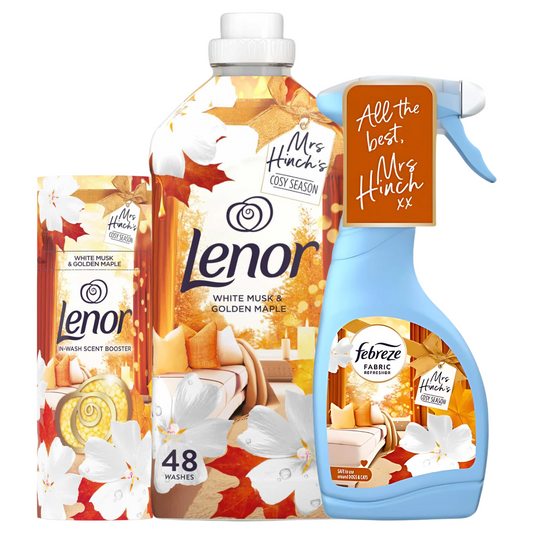 Lenor Fabric Conditioner In-Wash Scent Booster Mrs Hinchs Cosy Season Bundle Set