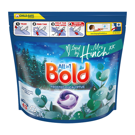 Bold All In 1 Pods Washing Detergent Tablets Frosted Eucalyptus 43 Washes