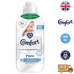 Comfort Fabric Conditioner Hypoallergenic 33 Washes Pure 990ml